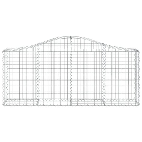 vidaXL Arched Gabion Baskets 2 pcs 200x30x80/100 cm Galvanised Iron