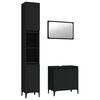 vidaXL 3 Piece Bathroom Furniture Set Black Engineered Wood