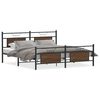 vidaXL Metal Bed Frame without Mattress Brown Oak 183x213 cm