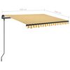 vidaXL Manual Retractable Awning with Posts 3.5x2.5 m Yellow & White