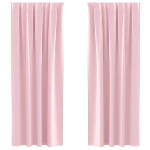 vidaXL Blackout Curtains with Rings 2 pcs Baby Pink 245 x 140 cm
