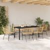 vidaXL Garden Dining Set 7 pcs Brown Poly Rattan