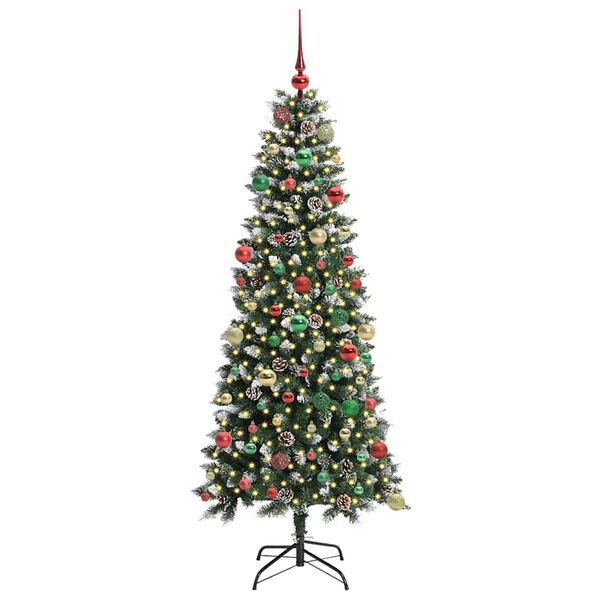 vidaXL Artificial Christmas Tree with 300 LEDs with Stand Green 180 cm