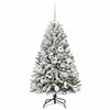 vidaXL Artificial Christmas Tree Green and White 120 cm PVC and Metal