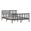vidaXL Bed Frame without Mattress Grey King Size Solid Wood