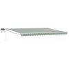 vidaXL Manual Retractable Awning with LEDs Green and White 4 x 3 m