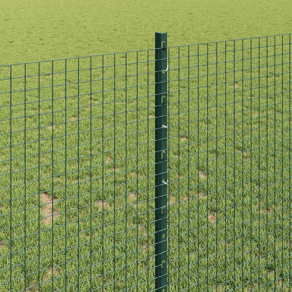 vidaXL Fence with Post Green 1 x 25 m Steel