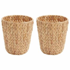 vidaXL Waste Paper Bins 2 pcs Water Hyacinth 26 x 26 x 29 cm Natural