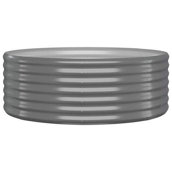 vidaXL Garden Raised Bed Galvanised Steel 100x100x36 cm Grey