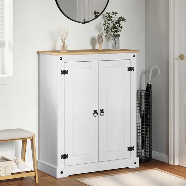vidaXL Shoe Cabinet White 86 x 38.5 x 1080 cm Solid Pine Wood