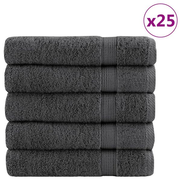 vidaXL Premium Bath Towels "SOLUND" 50 pcs Anthracite 100x150 cm 600 gsm