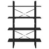 vidaXL 4-Tier Book Cabinet Black 100x30x140 cm Solid Pine Wood