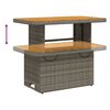 vidaXL Garden Table Grey 90x55x71 cm Poly Rattan and Acacia Wood