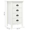 vidaXL Sideboard Hill White 46x35x80 cm Solid Pine Wood