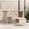 vidaXL Garden Table with Acacia Wood Top Beige 105x75x72 cm Poly Rattan