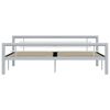 vidaXL Bed Frame without Mattress Grey and White Metal 180x200 cm Super King