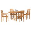 vidaXL Garden Dining Set 5 pcs Brown Solid Teak wood
