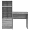vidaXL Desk with Drawer 2 pcs Grey Sonoma