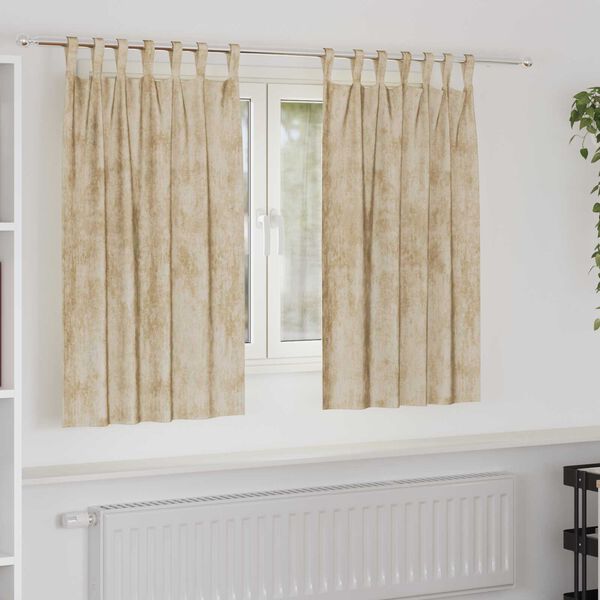 vidaXL Velvet Curtains with Curtains 2 pcs Cream 140 x 140 cm Velvet