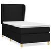vidaXL Box Spring Bed with Mattress Black 90x190 cm Fabric