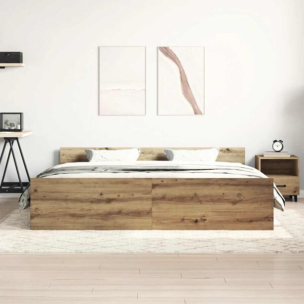 vidaXL Bed Frame without Mattress Artisan Oak 180x200cm Engineered Wood