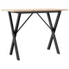 vidaXL Dining Table X-Frame 100x50x75 cm Solid Wood Pine and Steel
