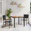 vidaXL Garden Dining Set 3 pcs Black Poly Rattan