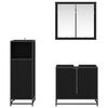 vidaXL Bathroom Furniture Set 3 pcs Black Oak Engineered Wood