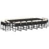 vidaXL 17 Piece Garden Dining Set with Cushions Black Poly Rattan
