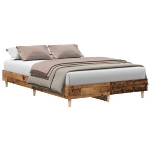 vidaXL Bed Frame No Mattress Old Wood 135x190 cm Double Engineered Wood
