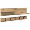 vidaXL Wall-Mounted Coat Rack Wall-Mounted Artisan Oak 90 x 15 x 36 cm