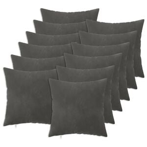 vidaXL Cushion Cover 12 pcs HEERLEN Dark Grey 40 x 40 cm Velvet