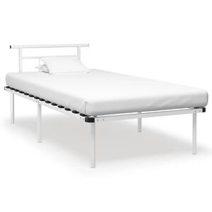 vidaXL Bed Frame without Mattress White Metal 100x200cm