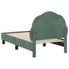 vidaXL Toddler Bed Frame with Headboard Sea Green 70 x 140 cm Velvet