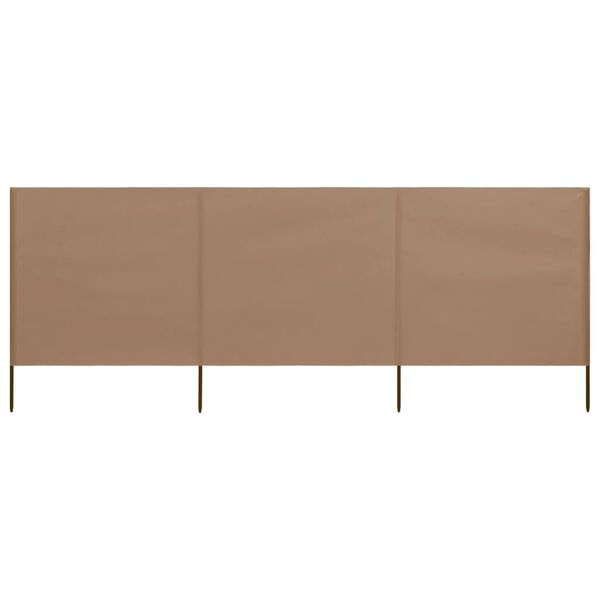 vidaXL 3-panel Wind Screen Fabric 400x120 cm Taupe