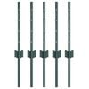 vidaXL Embedded Fence Post 5 pcs Green 80 cm Powder-Coated Steel