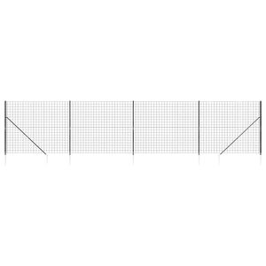 vidaXL Wire Mesh Fence with Spike Anchors Anthracite 1.6x10 m