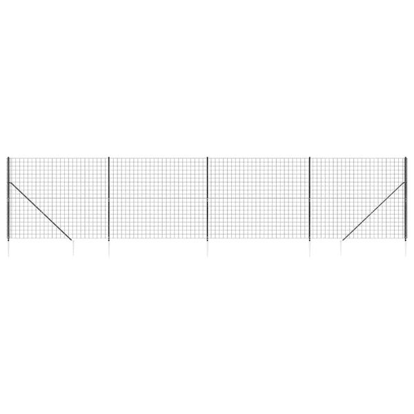 vidaXL Wire Mesh Fence with Spike Anchors Anthracite 1.6x10 m