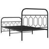 vidaXL Metal Bed Frame without Mattress with Footboard Black 100x190cm