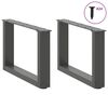 vidaXL Coffee Table Legs U-Shaped 2 pcs Anthracite 50x(30-31) cm Steel