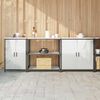 vidaXL Kitchen Storage Set with Shelf 3 pcs Silver Galvanised Steel