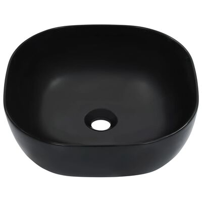 vidaXL Wash Basin 42.5x42.5x14.5 cm Ceramic Black