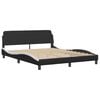 vidaXL Bed Frame with LED without Mattress "Zadar" White and Black 160x200 cm