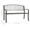 vidaXL Garden Bench 125 cm Steel Grey