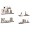 vidaXL Floating Wall Shelves 4 pcs Grey 80x23.5x3.8 cm MDF
