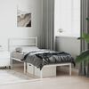 vidaXL Metal Bed Frame without Mattress with Headboard White 90x200cm