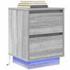 vidaXL Bedside Cabinet with LED Lights&nbsp;Grey Sonoma 38x34x50 cm