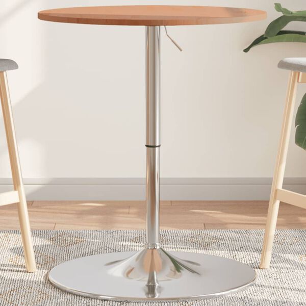 vidaXL Bar Table Ø60x89.5 cm Solid Wood Beech