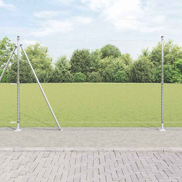 vidaXL Fence Post Silver 100 x 1.6 m (25 mm mesh) Steel