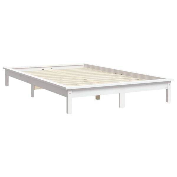 vidaXL Bed Frame without Mattress White 200x200 cm Solid Wood